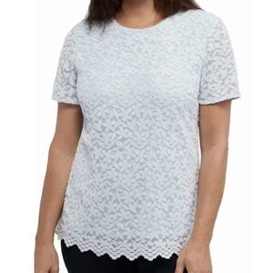 Women’s Light Blue Lace Short Sleeve Top